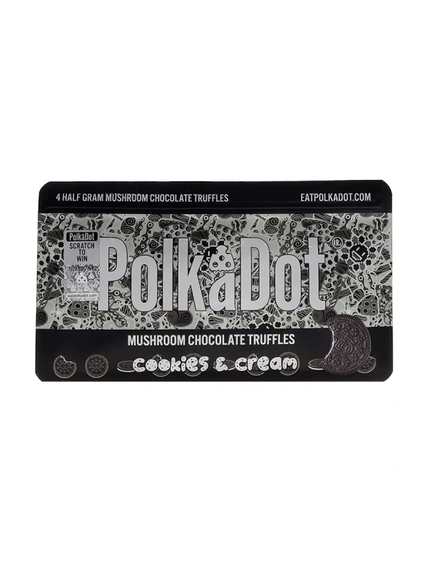 Cookies & Cream Polkadot Mushroom Chocolate Truffles 4 Half Gram