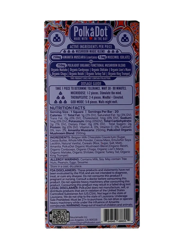 Krispy Chocolate Krunch PolkaDot Chocolate Bar | 1000mg - Image 2